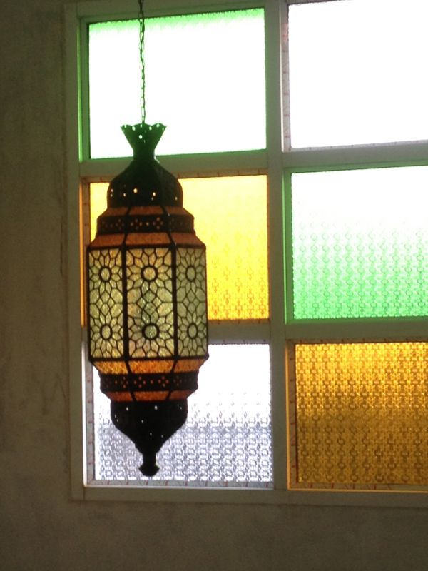 Morocco Lamp Code MRL01L materail brass with glass size long 83 cm.not include chain .wide 30 cm.
